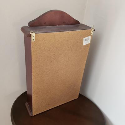 LOT 40: Wooden Hanging Display/Trinket Shelf with Two Tier Oval Side Table