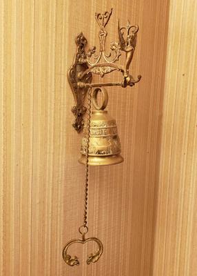 LOT 42: Vintage Brass Monastery Bell w/Latin Inscription
