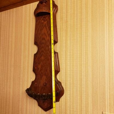 LOT 43: Home Decor: Enamel Pail, "Head" Sign, Wood & Metal Wall Sconce & NIP Martha Stewart Chair Pads