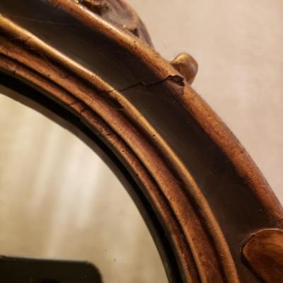 LOT 44: Antique Gold Gilded Hand Carved Mirror