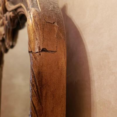 LOT 44: Antique Gold Gilded Hand Carved Mirror