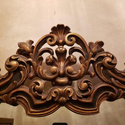 LOT 44: Antique Gold Gilded Hand Carved Mirror
