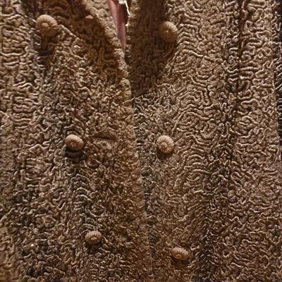 LOT 46: Pair of Vintage Black Curly Lamb Wool Jackets