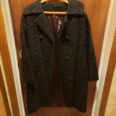 LOT 46: Pair of Vintage Black Curly Lamb Wool Jackets