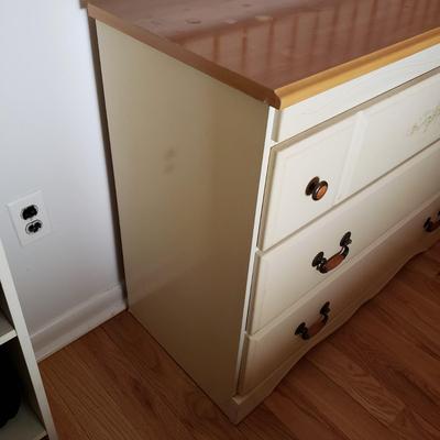 LOT 54: Pair of Wood Top Dressers with Floral Details