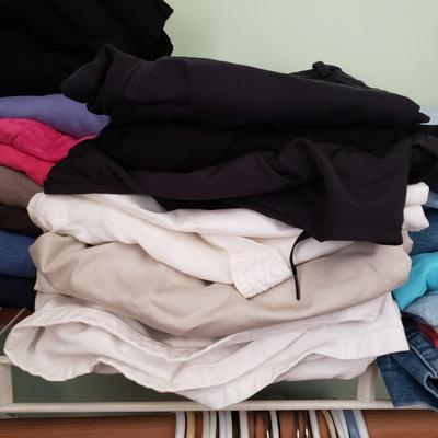 LOT 95: Over 50 Pieces of Women's Clothing-Shorts, Tanks, Leggings, Tshirts