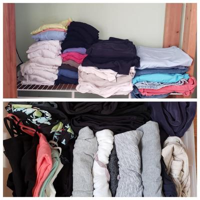 LOT 95: Over 50 Pieces of Women's Clothing-Shorts, Tanks, Leggings, Tshirts