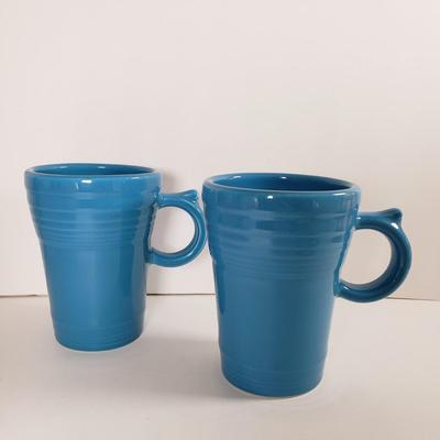 LOT 96: Kitchen Assortment-Pottery Wall Clock, Fiesta Mugs, New Cutting Board & More