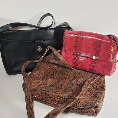 LOT 101: Vintage Bags- Snakeskin Print, Colini, Stuart Weitzman, I Santi Made in Italy
