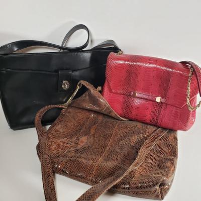 LOT 101: Vintage Bags- Snakeskin Print, Colini, Stuart Weitzman, I Santi Made in Italy