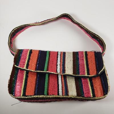LOT 102: Vintage Handmade Retro Tapestry Bag & Beaded/Woven Purse