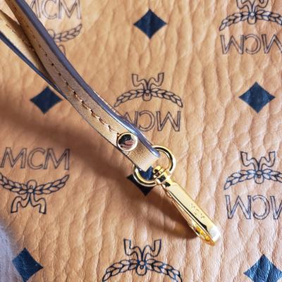 LOT 106: MCM Large Reversible Tote Bag & Matching Pouch Bag