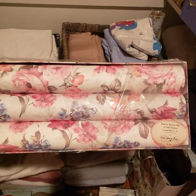 LOT 171: Closet Clear Out-Linens, Towels, Baskets Full of Stationery, Giftwrap & More
