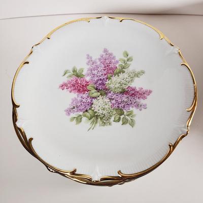 LOT 173: Limoges Fruit Plates, Schumann Arzberg "Lilac Time" Plates, Iron Stone Pitcher & Czechoslovakian Barley Canister
