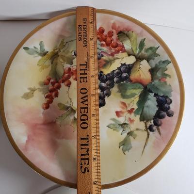 LOT 173: Limoges Fruit Plates, Schumann Arzberg "Lilac Time" Plates, Iron Stone Pitcher & Czechoslovakian Barley Canister