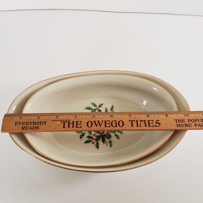 LOT 175: Lenox Holiday Platter, Tidbit Tray, Condiment Trays & Other Serving Ware