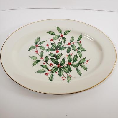 LOT 175: Lenox Holiday Platter, Tidbit Tray, Condiment Trays & Other Serving Ware