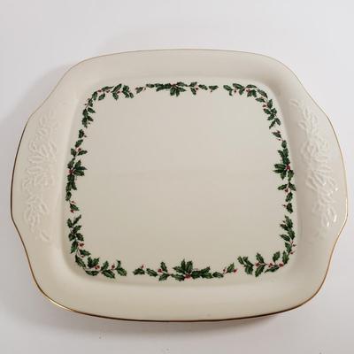 LOT 176: Lenox Holiday Candle Holders, Serving Bowls, Divided Dish, Platters & More