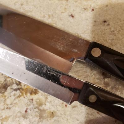 LOT 181: Cutco Knives with Wood Block Filled with J.A. Henckels Knives