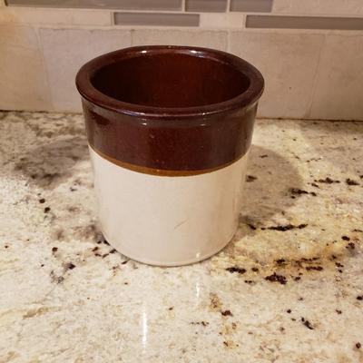 LOT 182: Vintage Kitchen Collection-Pyrex Spice of Life, Roseville Stoneware Crock, Fire King & More