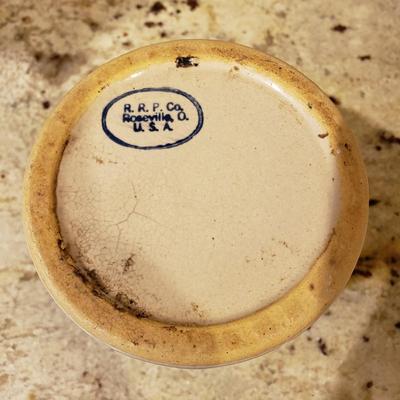 LOT 182: Vintage Kitchen Collection-Pyrex Spice of Life, Roseville Stoneware Crock, Fire King & More