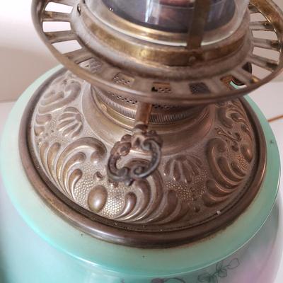 LOT 187: Antique Gone with the Wind Parlor Oil Lamp Converted to Electric
