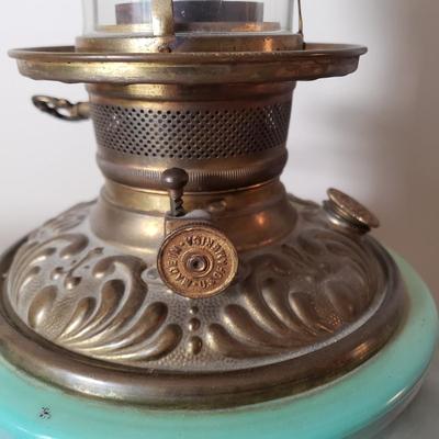 LOT 187: Antique Gone with the Wind Parlor Oil Lamp Converted to Electric