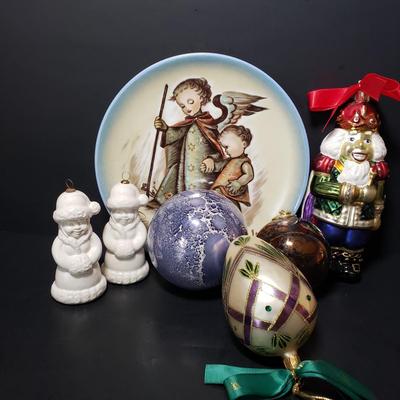 LOT 189: Goebel Germany & Waterford Ornaments, Lenox Nutcracker, Hummel Plate