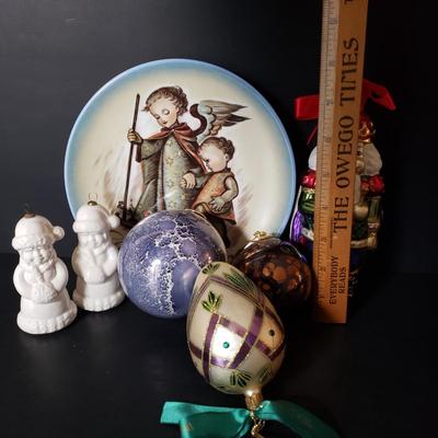LOT 189: Goebel Germany & Waterford Ornaments, Lenox Nutcracker, Hummel Plate