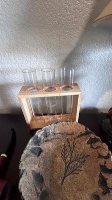 ARROW HEADS, HAND CRAFTED SIGNED BOWL, SMALL LAMP,