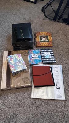 ACID FREE PHOTO ALBUMS AND A FILE BOX