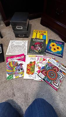 SUPER COOL COLORING BOOKS, AND SMALL FILING BOXES