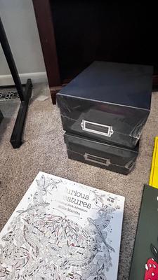 SUPER COOL COLORING BOOKS, AND SMALL FILING BOXES