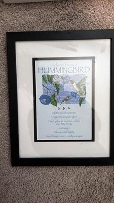 UNIQUE TEMPERATURE TELLING PRINT, ASTROLOGY BOOK, AND ADVICE FROM THE HUMMING BIRD PRINT
