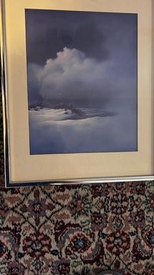 PAINTING BY AN UNKNOWN ARTIST AND TWO PHOTO FRAMES