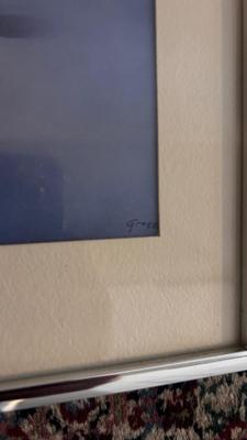 PAINTING BY AN UNKNOWN ARTIST AND TWO PHOTO FRAMES