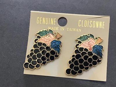 Vintage Cloisonne Earrings. New on card