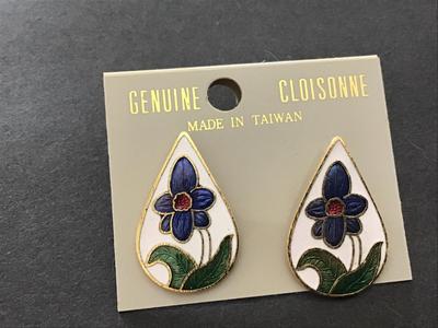 Vintage New on Card Cloisonne Earrings