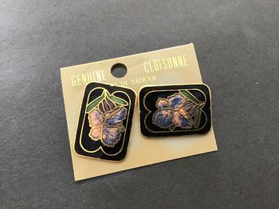 Vintage Cloisonne Earrings new on card