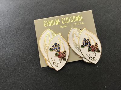 Vintage Cloisonne Earrings new on card