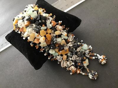 Stone and Glass Beaded Bracelet