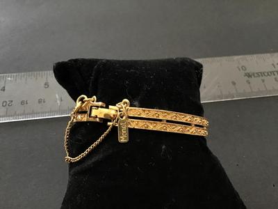 Monet Signed Hinged safety Chain Bracelet