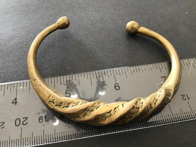 Vintage Brass Ball Twisted Fulani Style Cuff