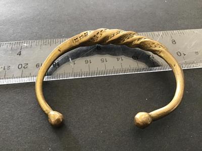 Vintage Brass Ball Twisted Fulani Style Cuff