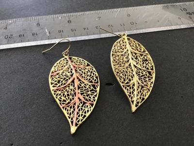 Large Gold Copper Tone Earrings