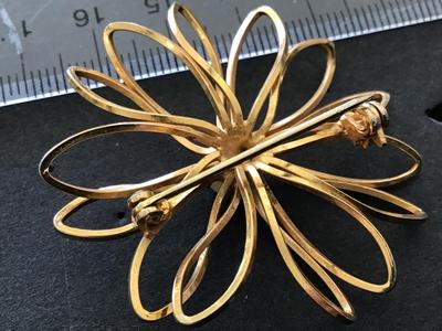 Pearl Gold Tone Brooch