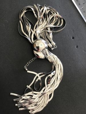 Silvertone Statement Bling Necklace