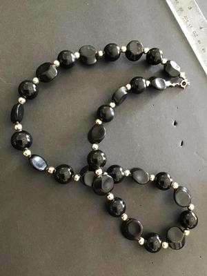 Vintage Black Beaded Necklace