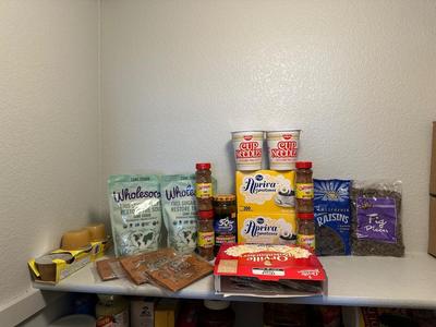 RAISINS, MICROWAVE POPCORN, APPLE SAUCE, SWEETENER, CANE SUGAR AND MORE