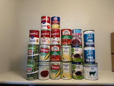 CANNED BEEF, SALMON, VEGGIES AND MORE